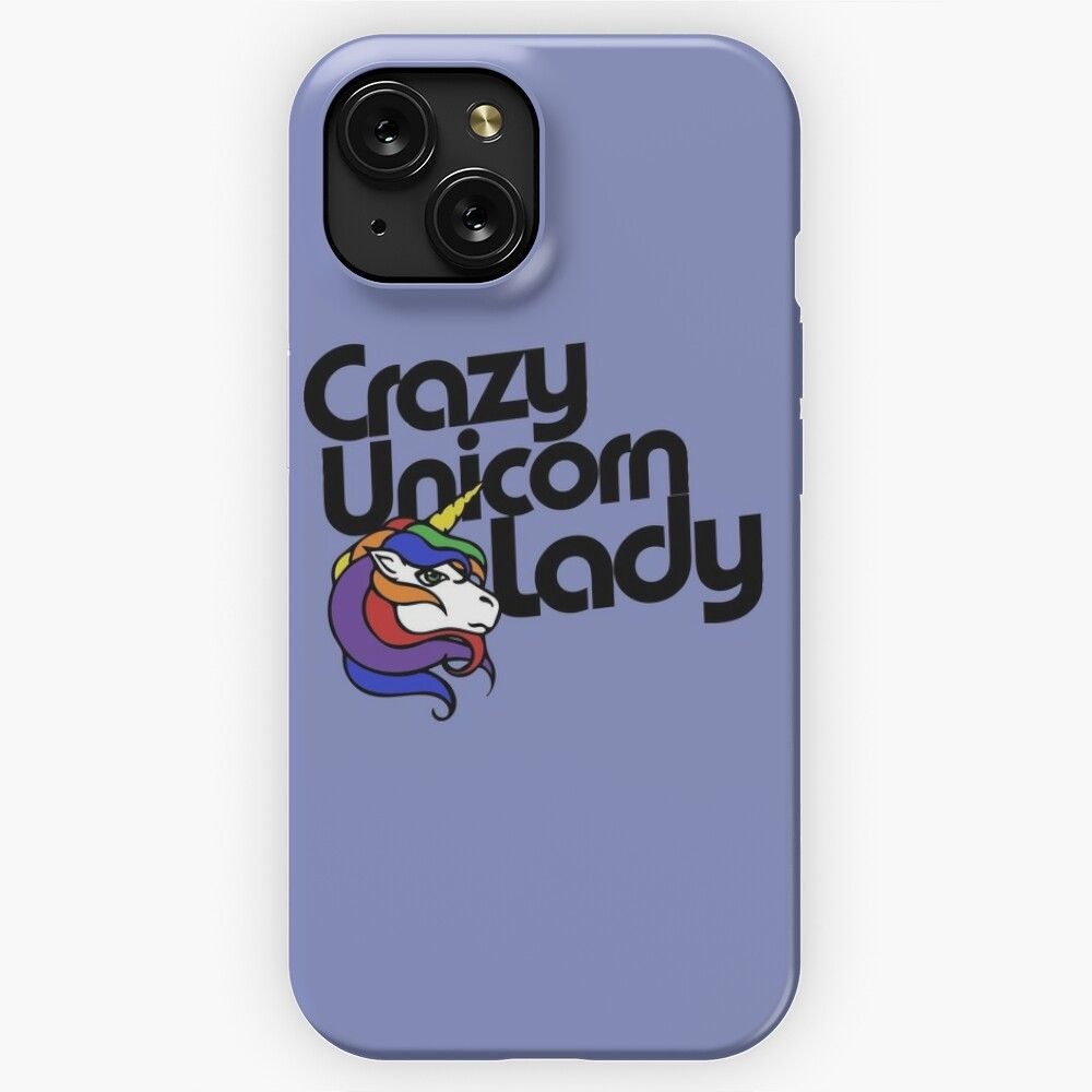 Crazy Unicorn Lady iPhone 15 Slim Phone Case Cover