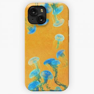 Crazy Yellow Burning Jellyfish iPhone 15 Slim Phone Case Cover