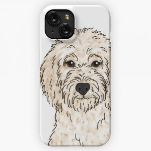 Cream Goldendoodle iPhone 15 Slim Phone Case Cover