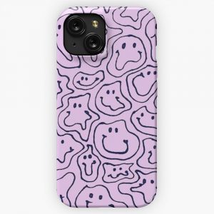 Creepy Smile Emoticon 456 iPhone 15 Slim Phone Case Cover