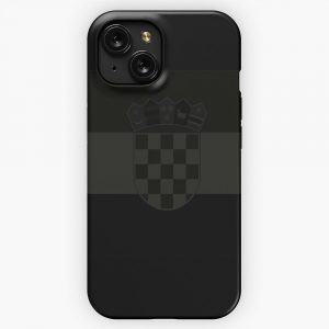 Croatia Blackout Stealth Flag iPhone 15 Slim Phone Case Cover