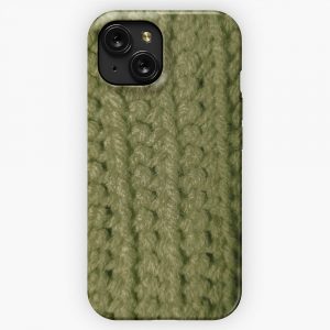 Crochet Nature Green iPhone 15 Slim Phone Case Cover