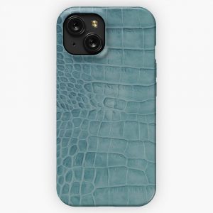 Croco Leather iPhone 15 Slim Phone Case Cover