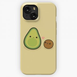 Cute Avocado And Stone iPhone 15 Slim Phone Case Cover
