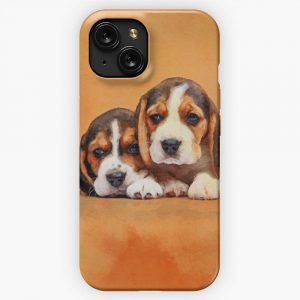 Cute Beagle Puppies iPhone 15 Slim Phone Case Cover