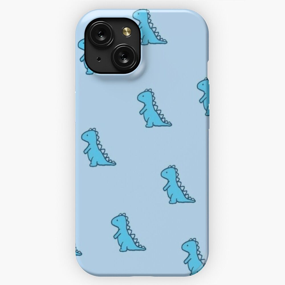 Cute Blue Dino iPhone 15 Slim Phone Case Cover