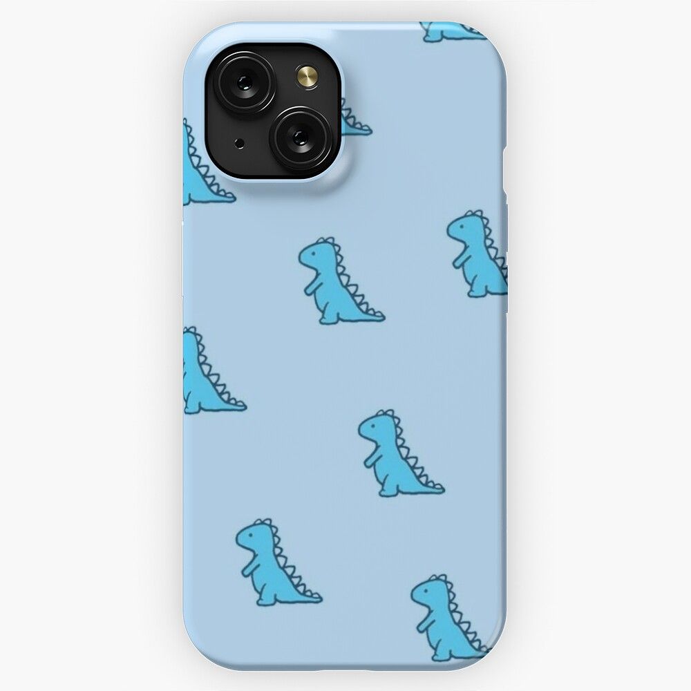 Cute Blue Dinosaur iPhone 15 Slim Phone Case Cover