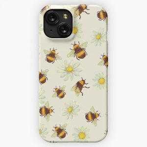 Cute Bumblebees And Daisies iPhone 15 Slim Phone Case Cover