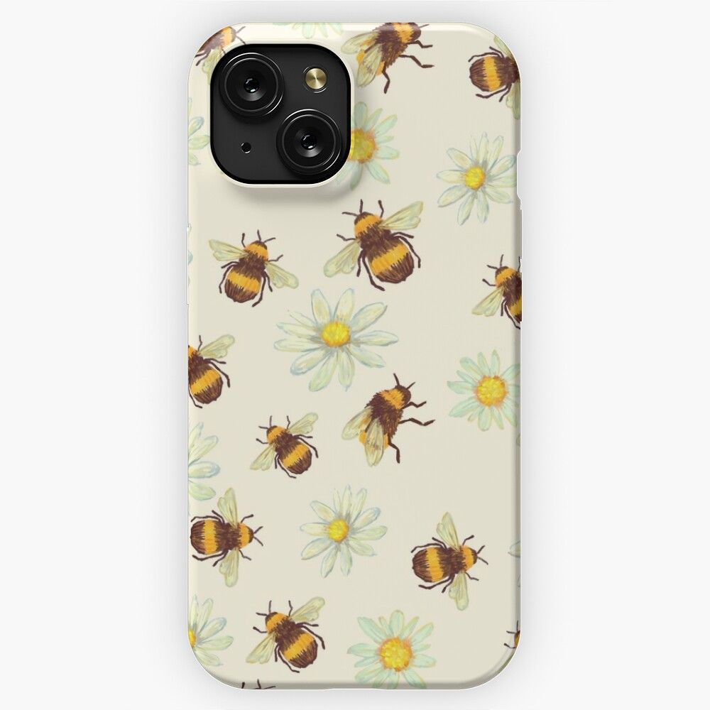 Cute Bumblebees And Daisies iPhone 15 Slim Phone Case Cover