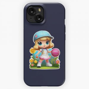Cute Cartoon Sporty Girl iPhone 15 Slim Phone Case Cover
