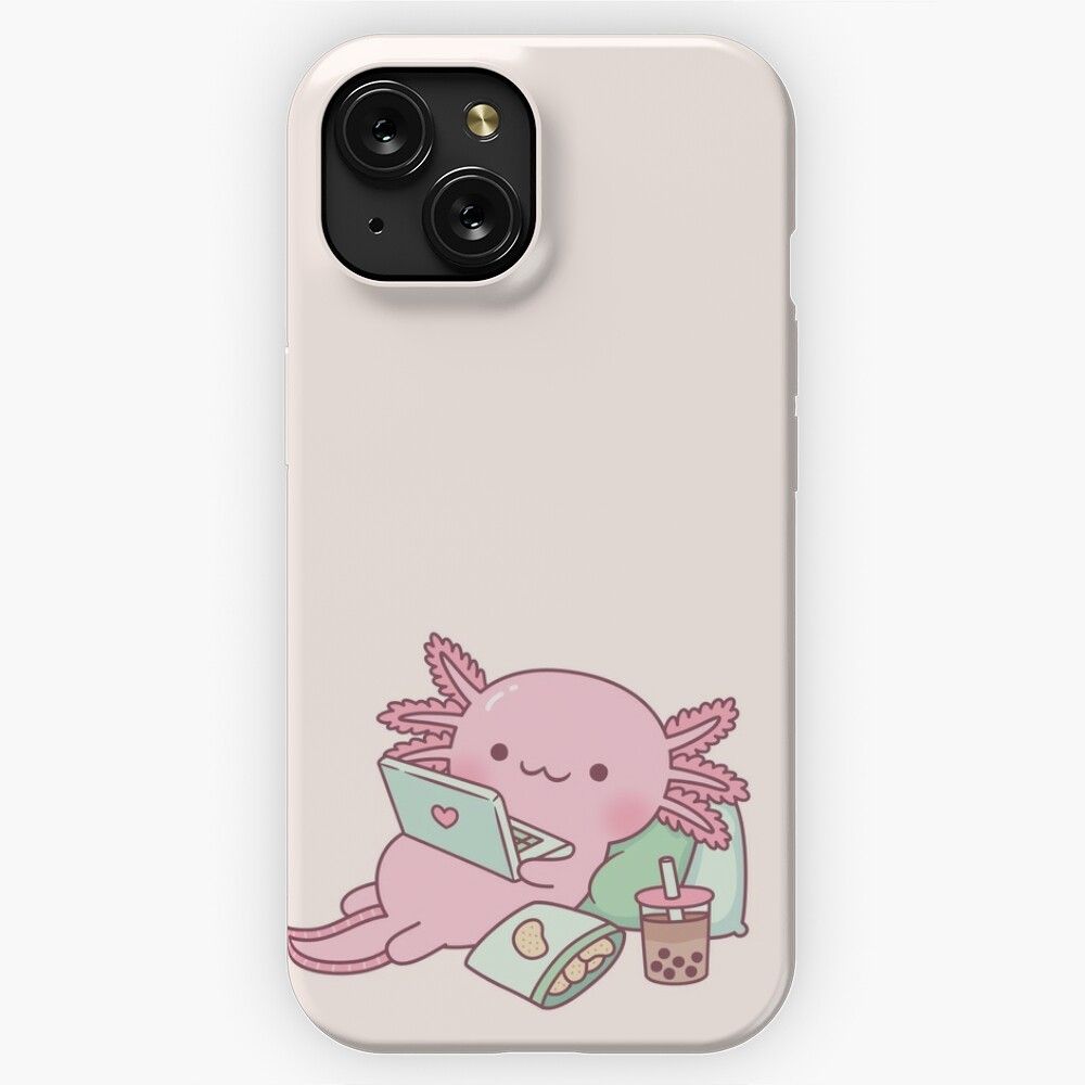 Cute Chilling Axolotl iPhone 15 Slim Phone Case Cover