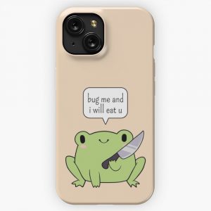 Cute Frog With A Knife iPhone 15 Slim Phone Case Cover