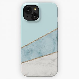 Cute Glamour Pastel Marble Pattern iPhone 15 Slim Phone Case Cover
