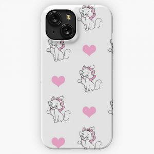 Cute Kitty And Heart iPhone 15 Slim Phone Case Cover