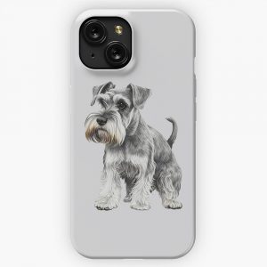 Cute Miniature Schnauzer Silver Grey iPhone 15 Slim Phone Case Cover