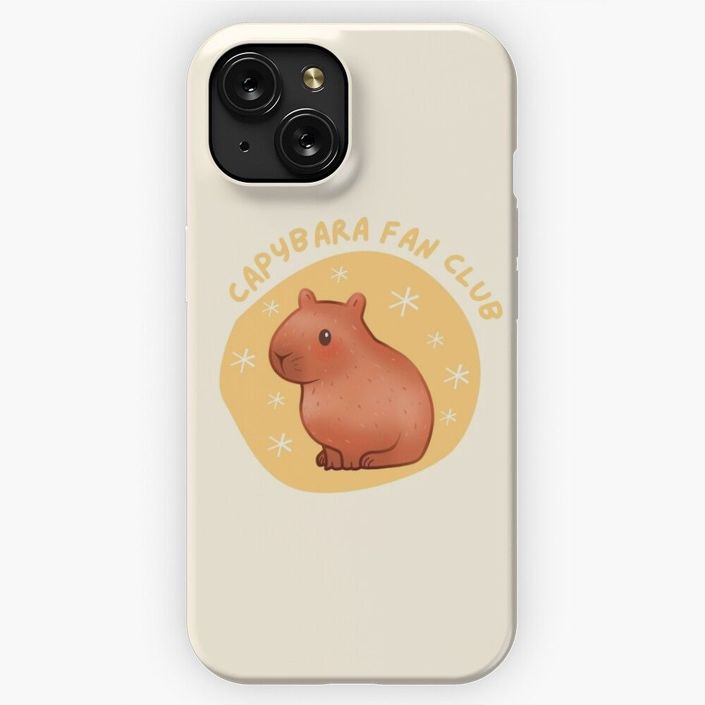 Cute Pastel Capybara Fan Club iPhone 15 Slim Phone Case Cover