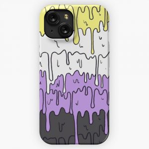 Cute Pride Pastel Melting Pride Design Non Binary Flag iPhone 15 Slim Phone Case Cover