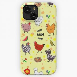 Cute Seamless Chickens Pattern Cartoon iPhone 15 Slim Phone Case Cover