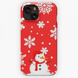 Cute Snowman Design For Christmas And Winter Season iPhone 15 Slim Phone Case Cover