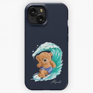 Cute Surfing Bear Adograble iPhone 15 Slim Phone Case Cover