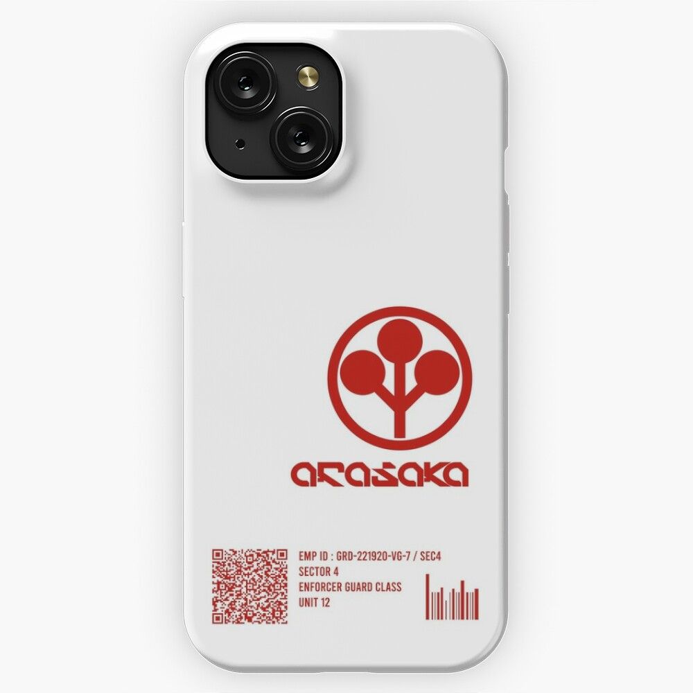 Cyberpunk Arasaka White iPhone 15 Slim Phone Case Cover