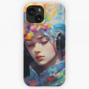 Cyberpunk Subtle Anime Vaporwave Art Retro 80S Japanese Aesthetic 3 iPhone 15 Slim Phone Case Cover