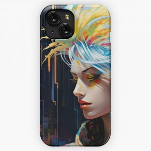 Cyberpunk Subtle Anime Vaporwave Art Retro 80S Japanese Aesthetic iPhone 15 Slim Phone Case Cover