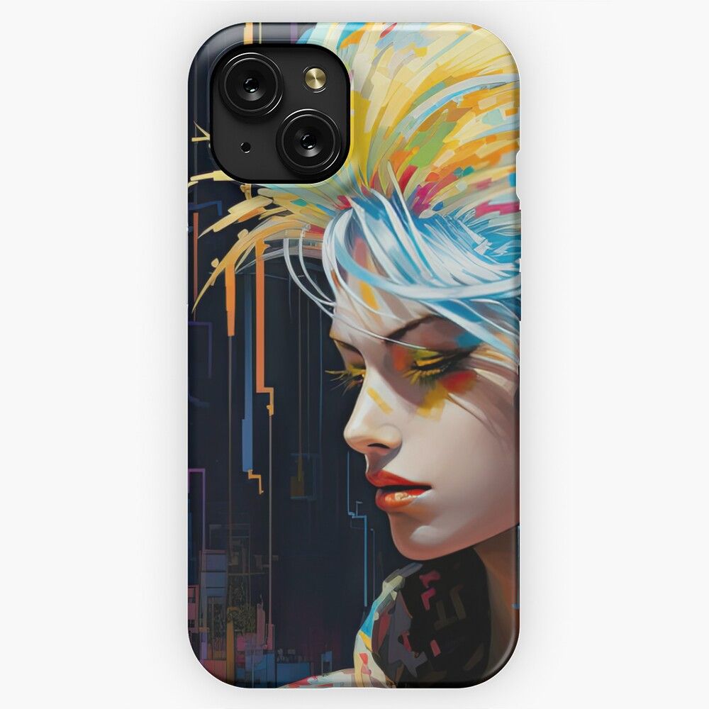 Cyberpunk Subtle Anime Vaporwave Art Retro 80S Japanese Aesthetic iPhone 15 Slim Phone Case Cover