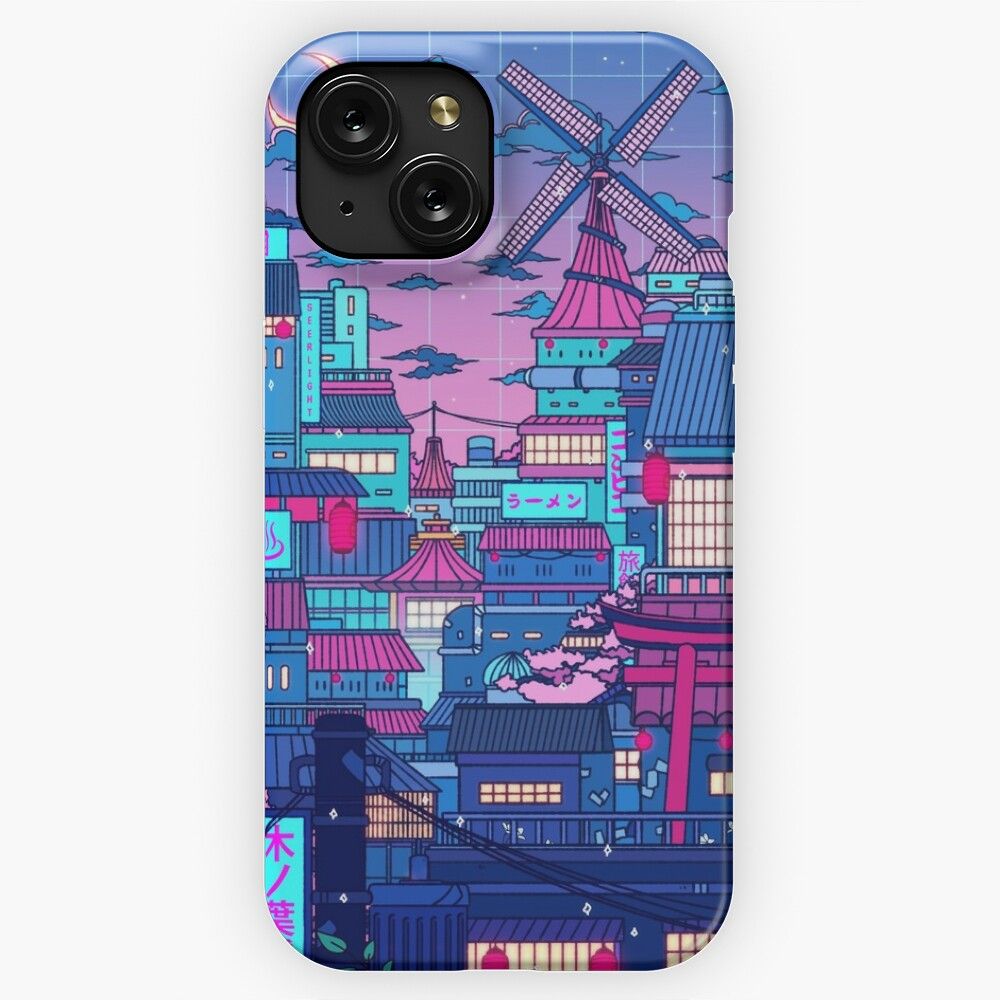 Cyberpunk Village iPhone 15 Slim Phone Case Cover