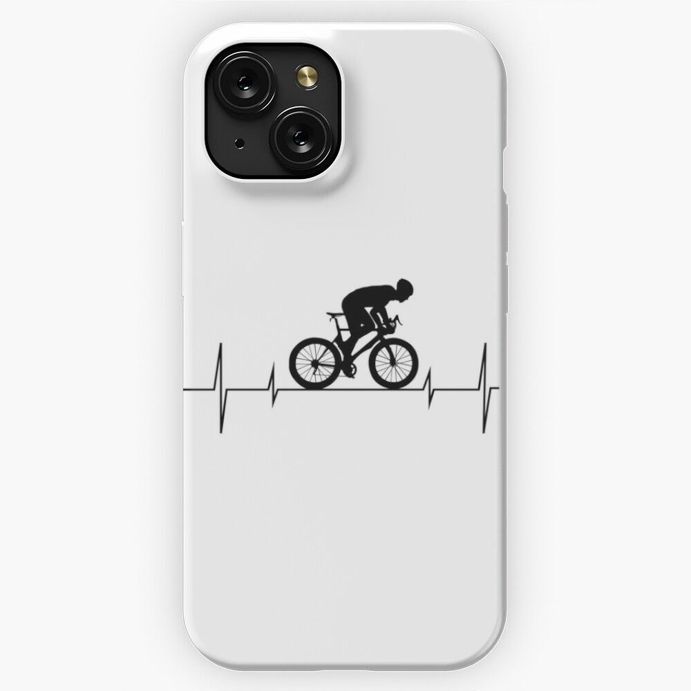 Cycling Bicycle Gift For Bikers Mountain Bike Heartbeat Pulse iPhone 15 Slim Phone Case Cover