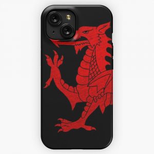 Cymru Dragon Red Halftone iPhone 15 Slim Phone Case Cover
