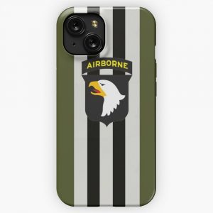 D Day Stripes With 101St Airborne Patch iPhone 15 Slim Phone Case Cover