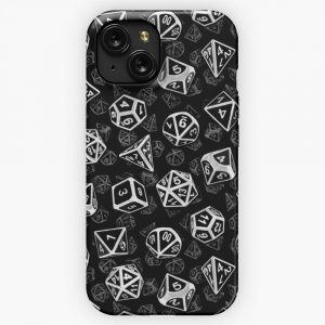 D20 Dice Set Pattern White iPhone 15 Slim Phone Case Cover