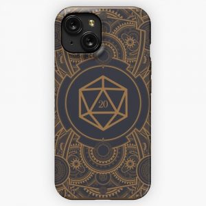 D20 Dice Steampunk Mech iPhone 15 Slim Phone Case Cover