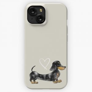 Dachshund Black And Tan Dapple Smooth Hair Sausage Dog iPhone 15 Slim Phone Case Cover