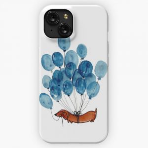 Dachshund Dog And Balloons iPhone 15 Slim Phone Case Cover