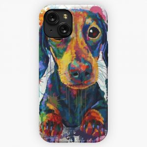 Dachshund Dog Art iPhone 15 Slim Phone Case Cover