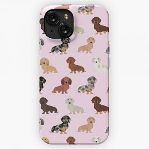 Dachshund Dog Breed Pet Pattern Pet Portrait Doxie Gifts iPhone 15 Slim Phone Case Cover