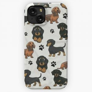 Dachshund Dog Cartoons Cute iPhone 15 Slim Phone Case Cover