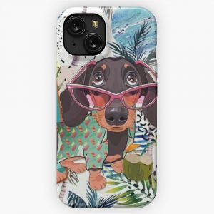 Dachshund Dog Popart Art iPhone 15 Slim Phone Case Cover