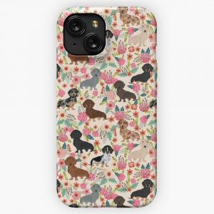 Dachshund Floral Dog Breed Pet Patterns Doxie Dachsie Gifts Must Haves iPhone 15 Slim Phone Case Cover