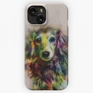 Dachshund Puppy Sketch Paint iPhone 15 Slim Phone Case Cover