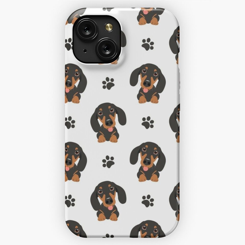 Dachshund Sausage Dog And Paw Print iPhone 15 Slim Phone Case Cover