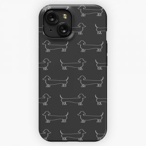 Dachshund Silhouette In Dark iPhone 15 Slim Phone Case Cover