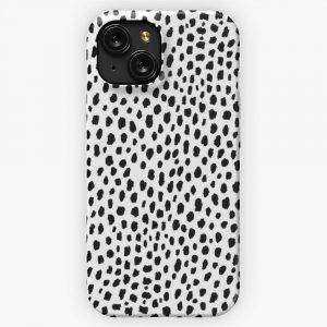 Dalmatian Spots Black White iPhone 15 Slim Phone Case Cover