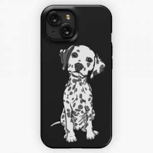 Dalmatian White Grey Spots iPhone 15 Slim Phone Case Cover
