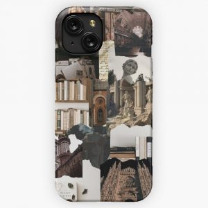 Dark Academia Brown Beige Aesthetic Collage iPhone 15 Slim Phone Case Cover