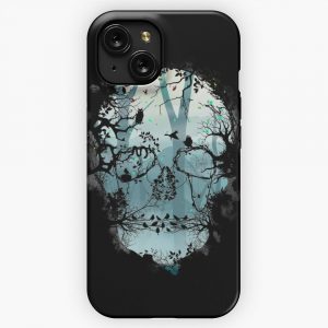 Dark Forest Skull iPhone 15 Slim Phone Case Cover