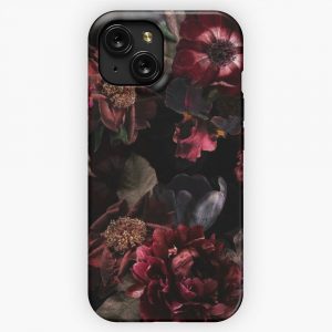 Dark Midnight Roses Botanical Night Garden iPhone 15 Slim Phone Case Cover