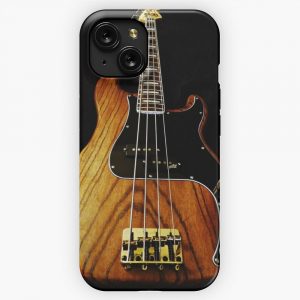 Dark Wood Guitar iPhone 15 Slim Phone Case Cover
